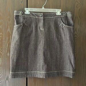 NY Collection dark brown denim skirt. Size 14